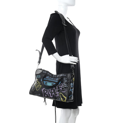Balenciaga Agneau Graffiti All Over Classic Hardware City Black Multicolor 2 of 10
