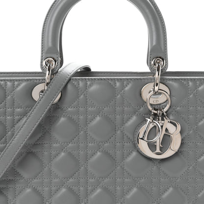 Christian Dior Lambskin Cannage Large Lady Dior Light Grey 8 of 10