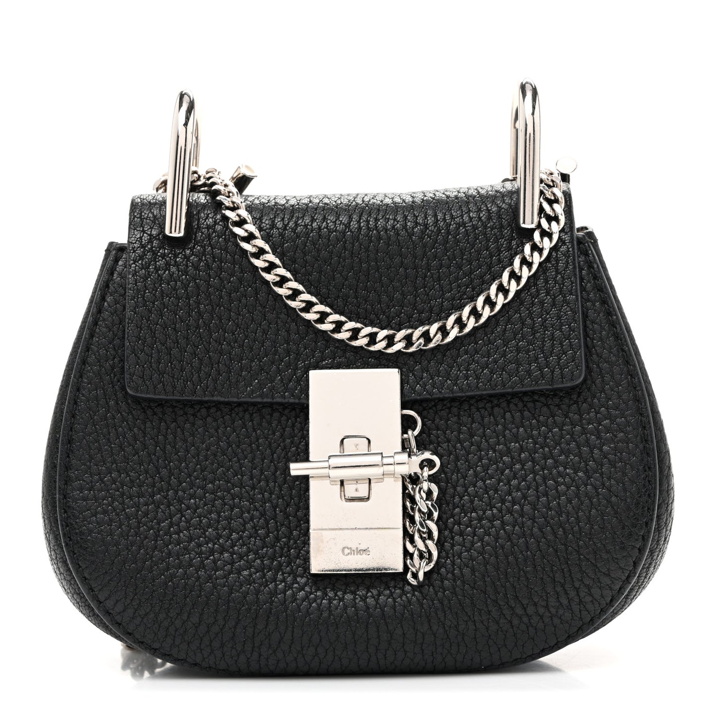 Grained Lambskin Mini Drew Shoulder Bag Black