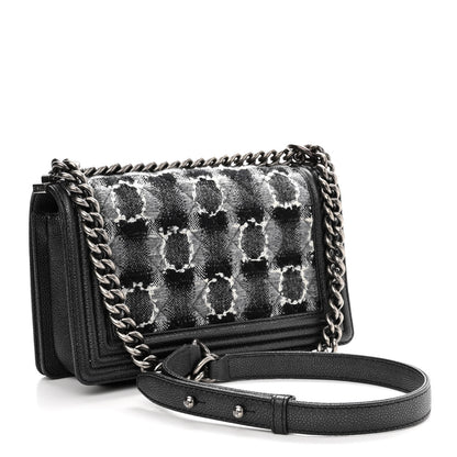 Chanel Caviar Tweed Quilted Medium Boy Flap Grey 3 of 10