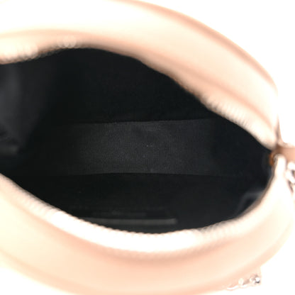 Saint Laurent SAINT LAURENT Grain De Poudre Matelasse Chevron Quilted Round Vinyle Camera Bag Gold Sand 4 of 9