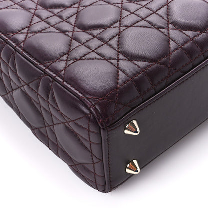 Christian Dior Lambskin Cannage Small Lucky Badges My Lady Dior Plum 10 of 12