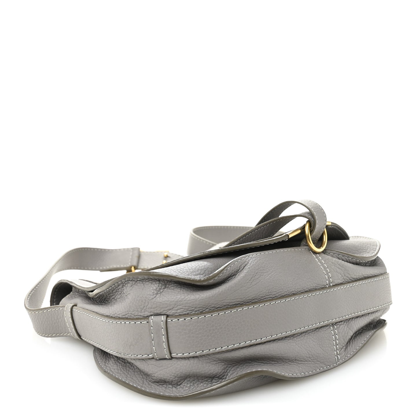Calfskin Medium Marcie Round Crossbody Bag Cashmere Grey
