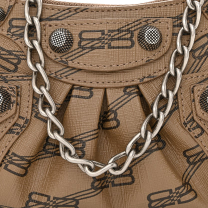 Balenciaga Coated Canvas BB Monogram Le Cagole Mini Purse With Chain Beige Brown 9 of 13