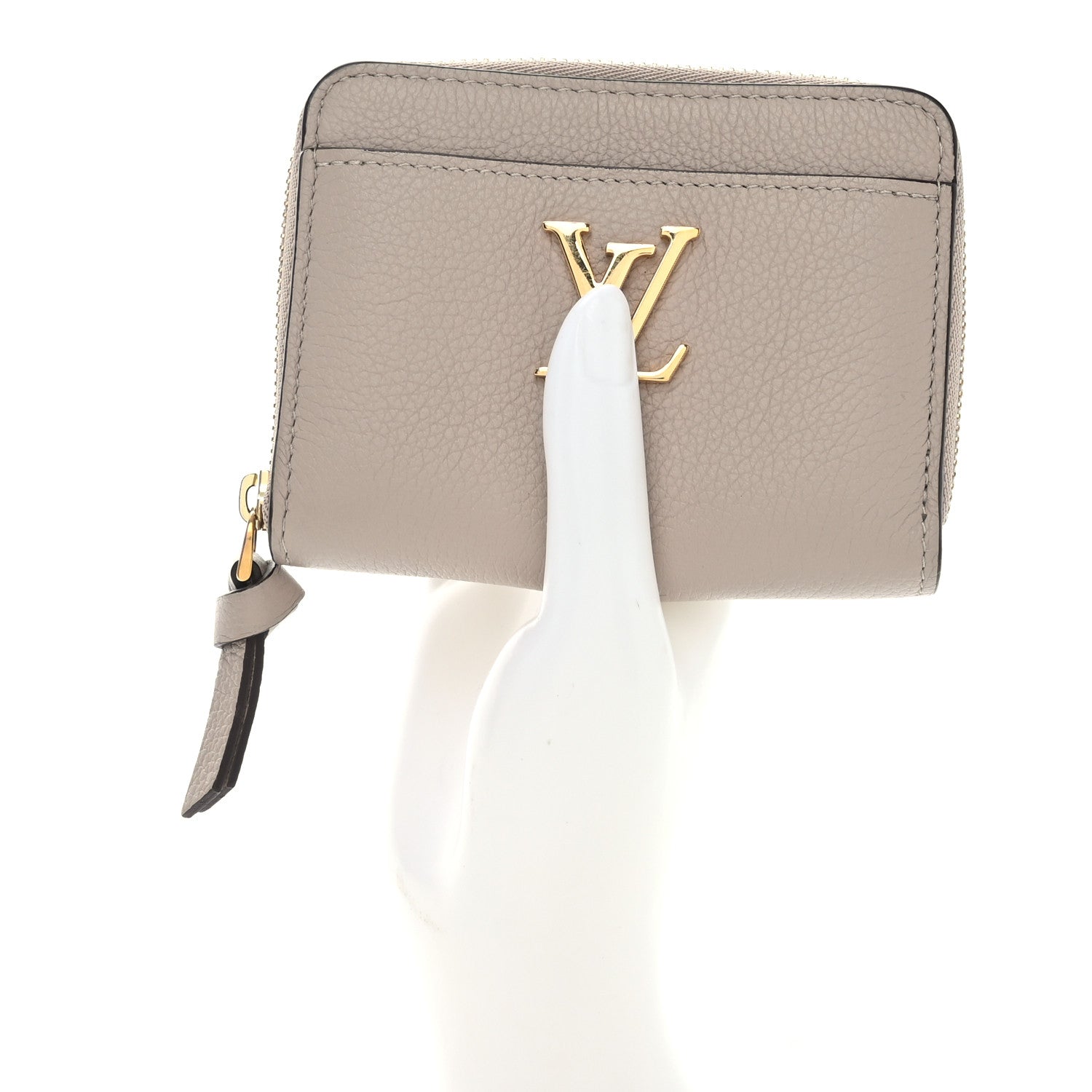 Louis Vuitton Calfskin Lockme Zippy Coin Purse Greige 2 of 6