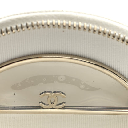 Chanel Caviar Quilted Round Handle With Care Vanity With Chain White 7 of 12