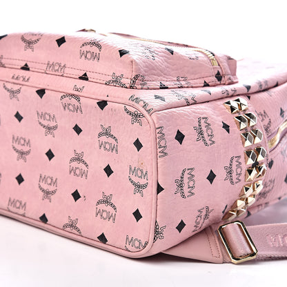 MCM Visetos Small Side Stud Stark Backpack Pink 11 of 12