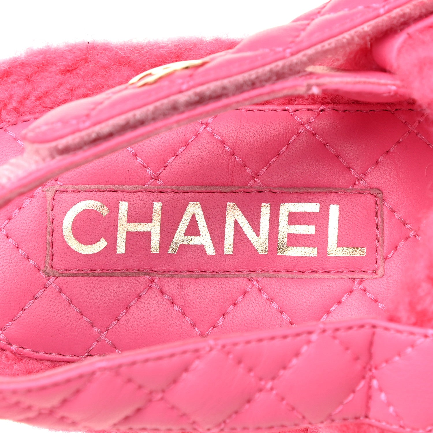 Chanel Cord Lambskin Quilted Logo Sandals 40 Pink 11 of 12