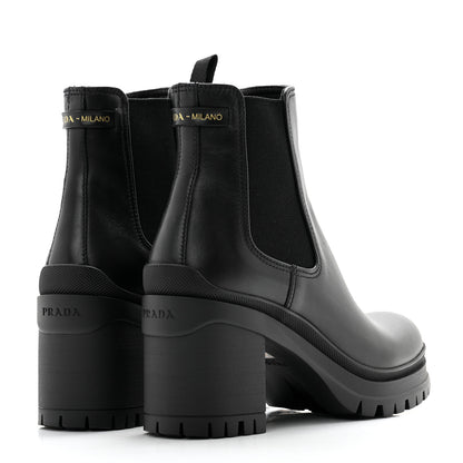 Prada Vitello Montana Lug Sole Chelsea 55mm Boots 36.5 Black 4 of 10