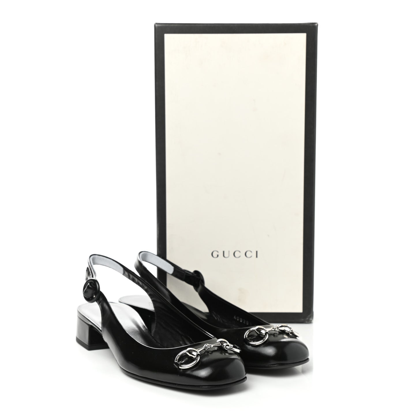 Regent Calfskin Horsebit Slingback Pumps 38 Black