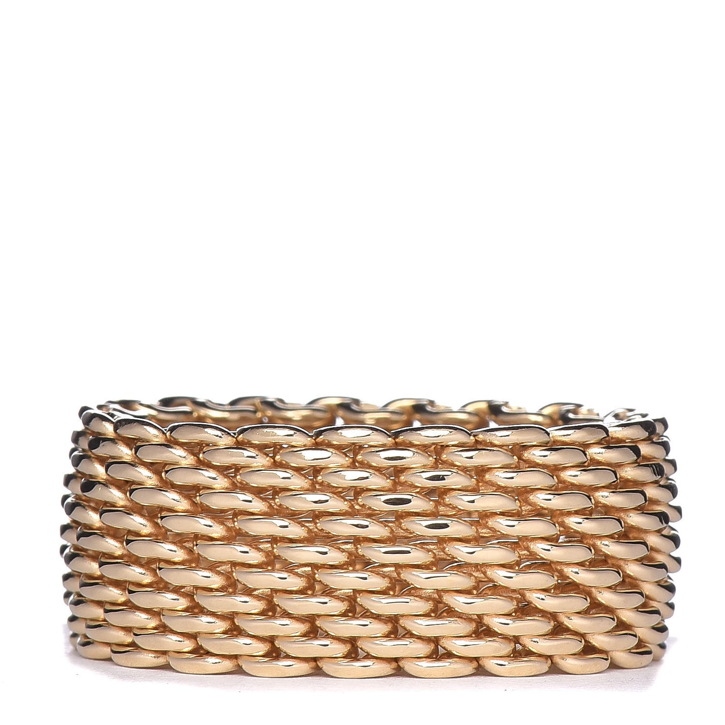 18K Yellow Gold Wide Somerset Mesh Ring 55 7.25