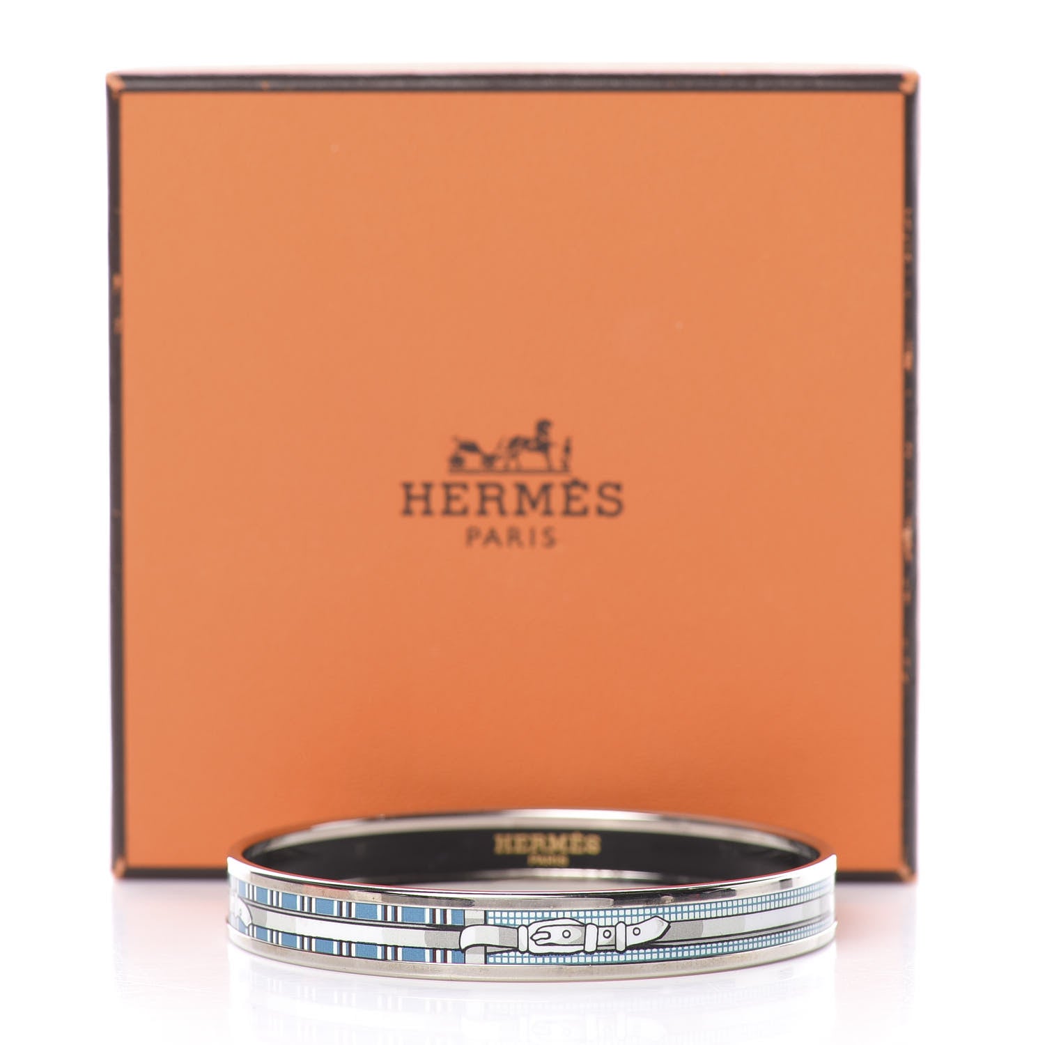 Hermes Enamel Printed Narrow Buckle Bracelet 65 7 of 7