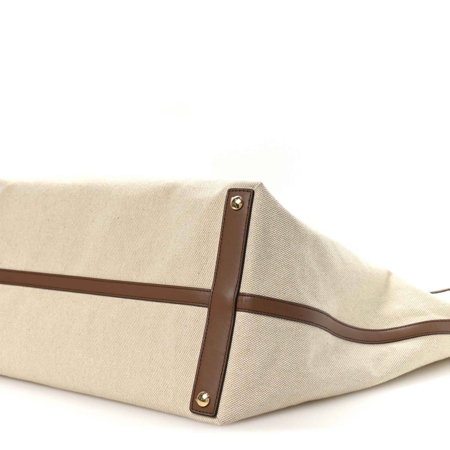 Burberry Cotton Canvas Calfskin Large Soft Belted Tote Bag Natural 11 of 11