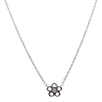 Tiffany Platinum Diamond Flower Necklace 4 of 7