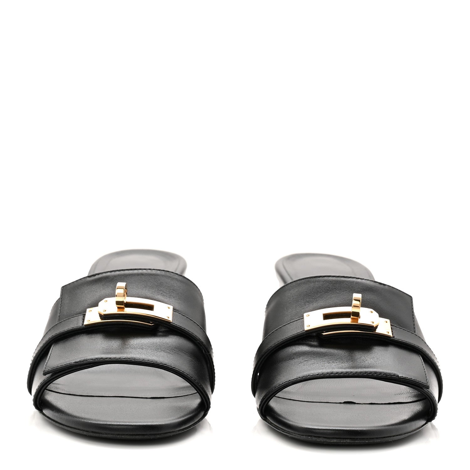 Hermes Calfskin Gigi 50 Sandals 38 Black 2 of 8