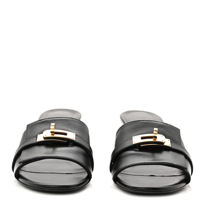 Hermes Calfskin Gigi 50 Sandals 38 Black 2 of 8