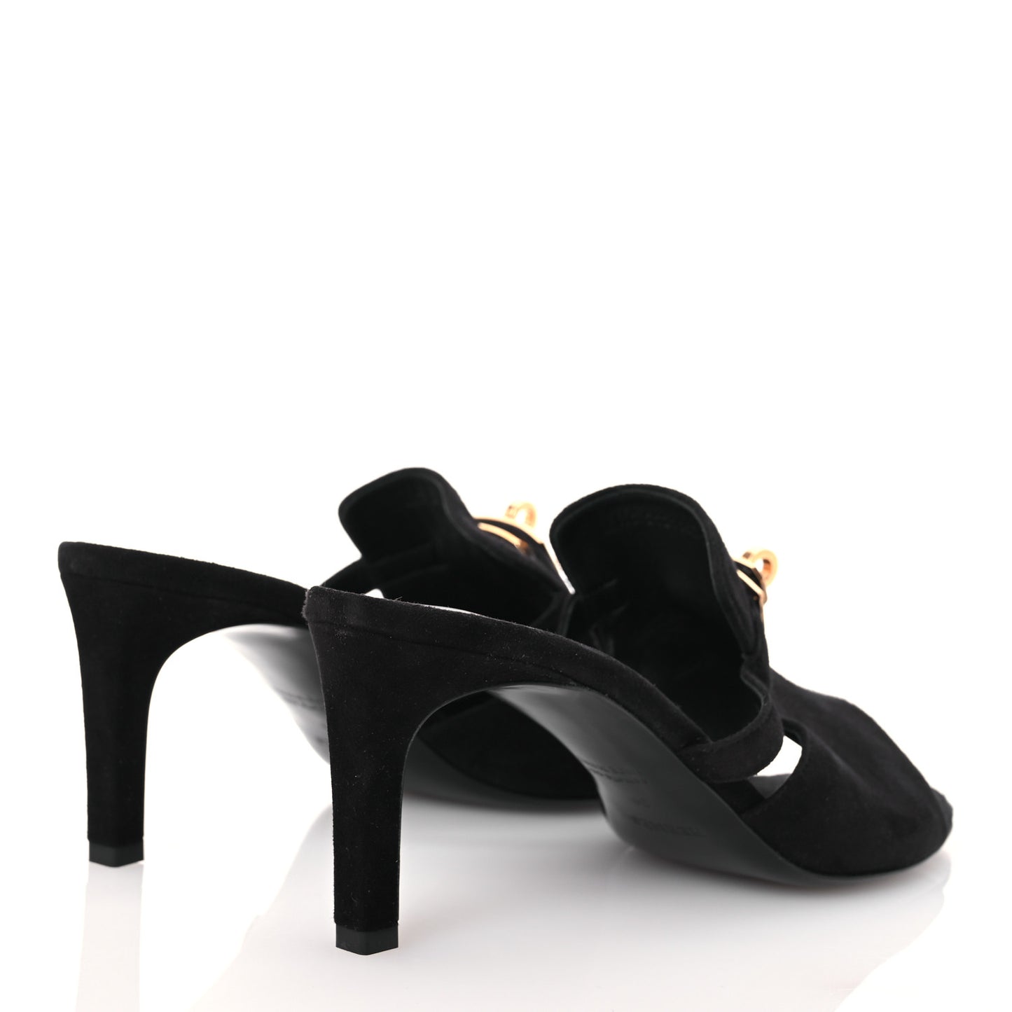 Suede Goatskin Satin Cute Sandals 39 Black