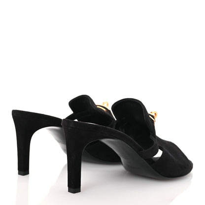 Hermes Suede Goatskin Satin Cute Sandals 39 Black 4 of 11