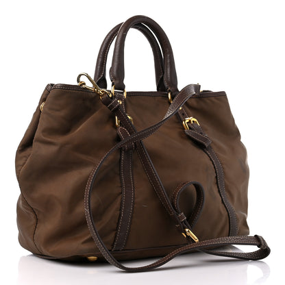 Prada Nylon Tessuto Vitello Daino Tote Corinto 3 of 18
