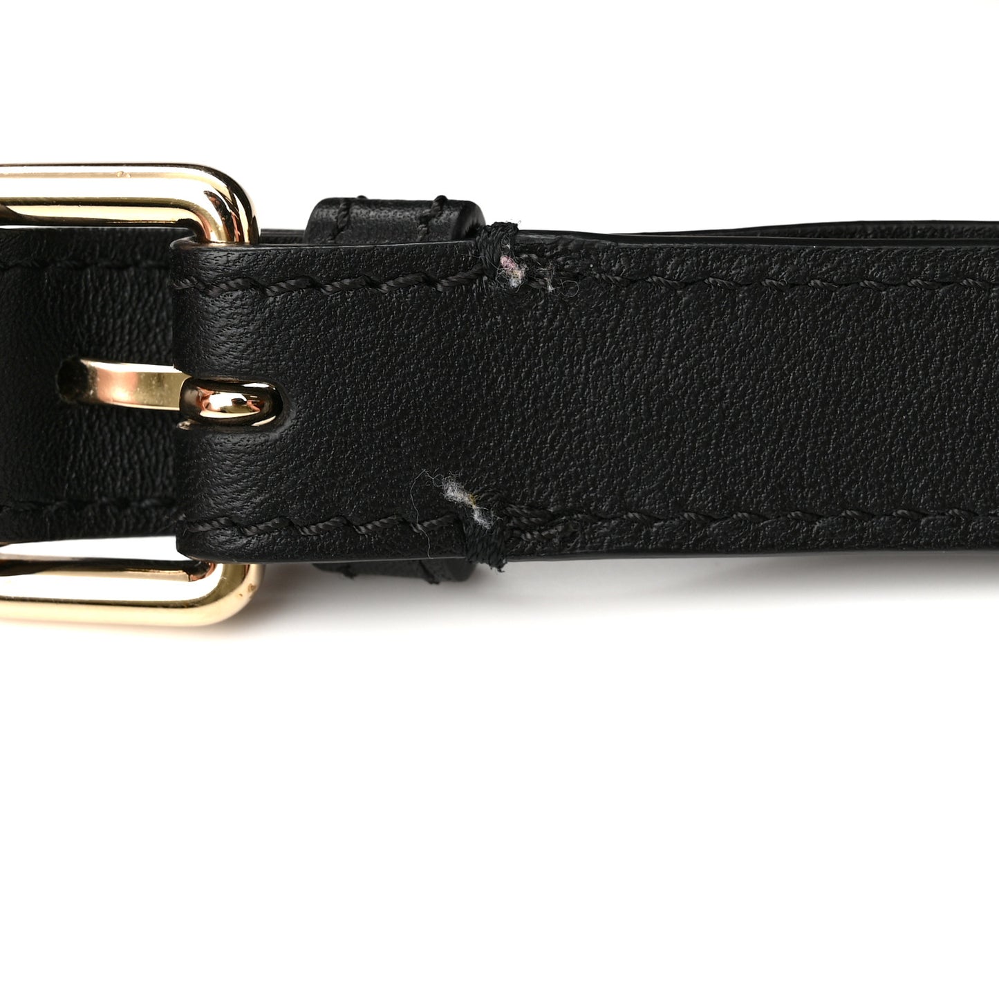 Lambskin Quilted Waist Bag Fanny Pack Black