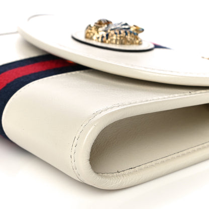 Gucci Textured Calfskin Web Mini Rajah Slim Flap Shoulder Bag Mystic White 9 of 12