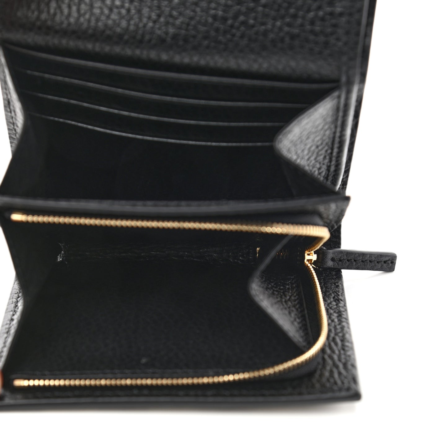 Dollar Calfskin GG Supreme Monogram Medium GG Marmont Wallet Black Beige Ebony