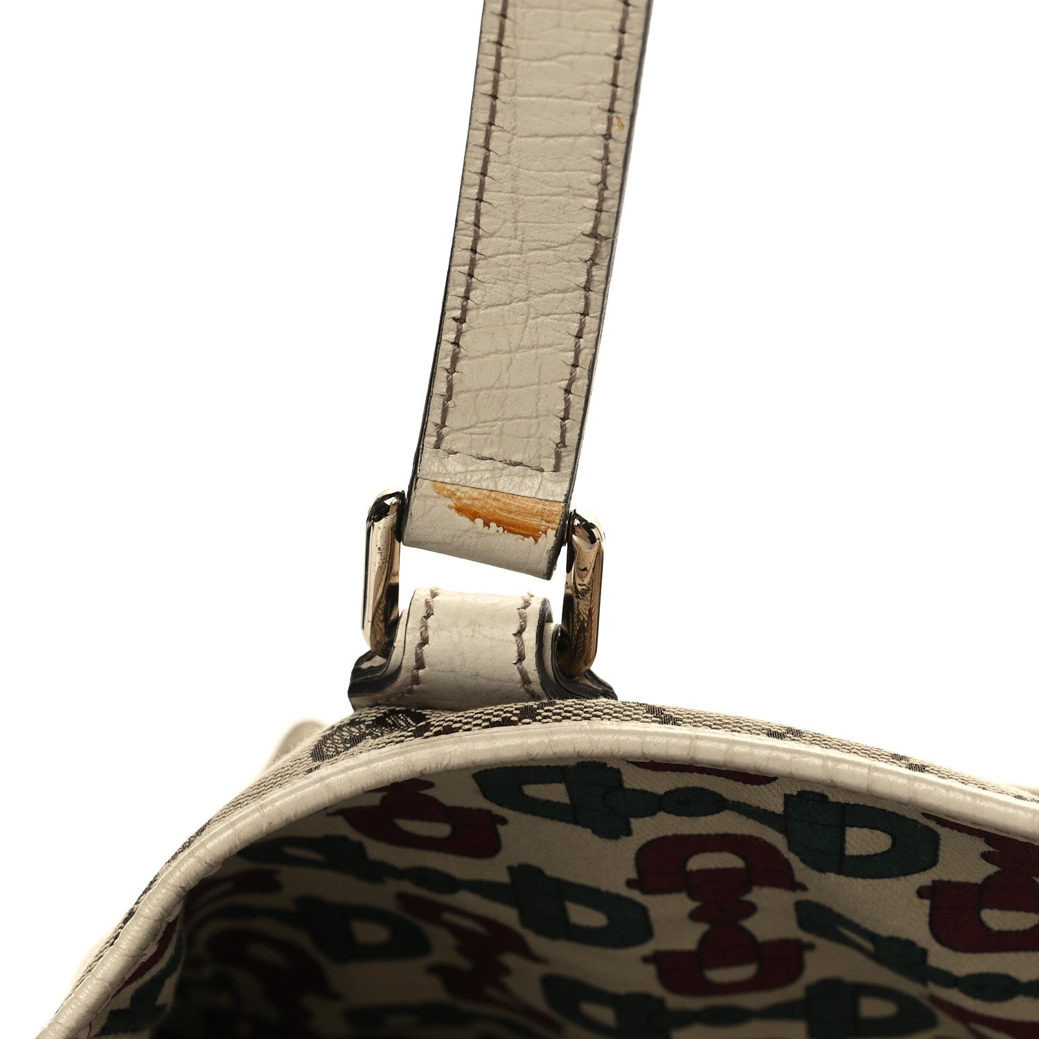 Gucci Monogram Medium Jolicoeur Tote White 8 of 9
