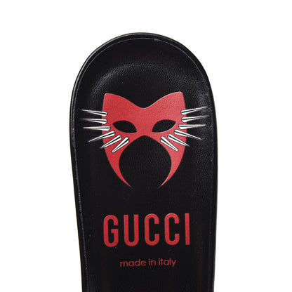 Gucci Polished Calfskin Scarlet High Heel Slide Sandals 39 Black 8 of 11