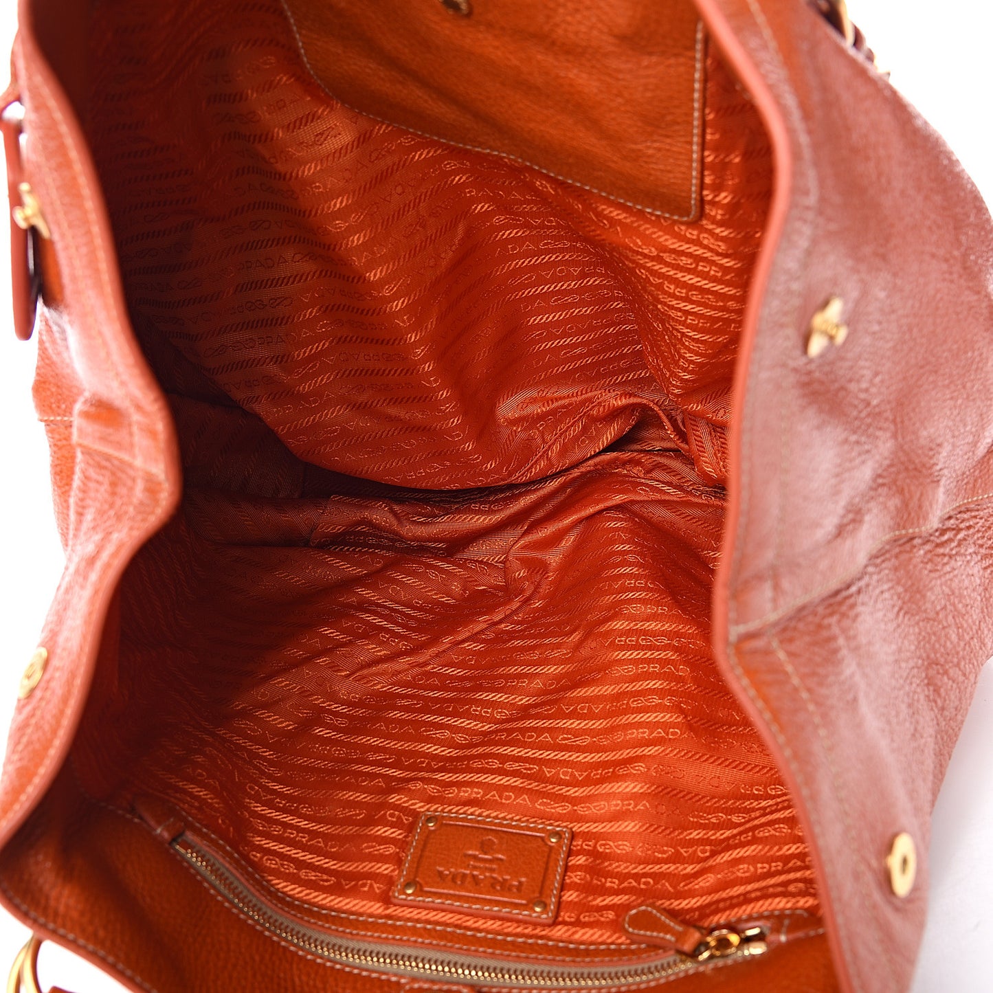 Vitello Shine Chain Top Handle Tote Papaya