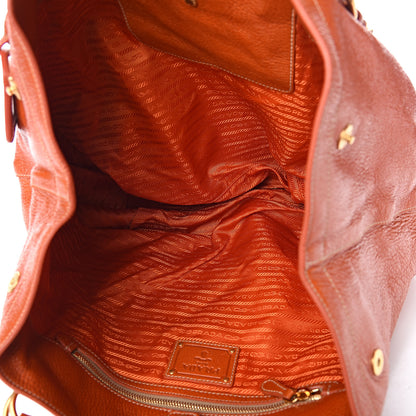 Prada Vitello Shine Chain Top Handle Tote Papaya 4 of 9