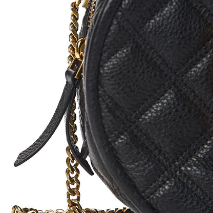 Marc Jacobs Grained Calfskin Quilted The Status Round Crossbody Black 10 of 11