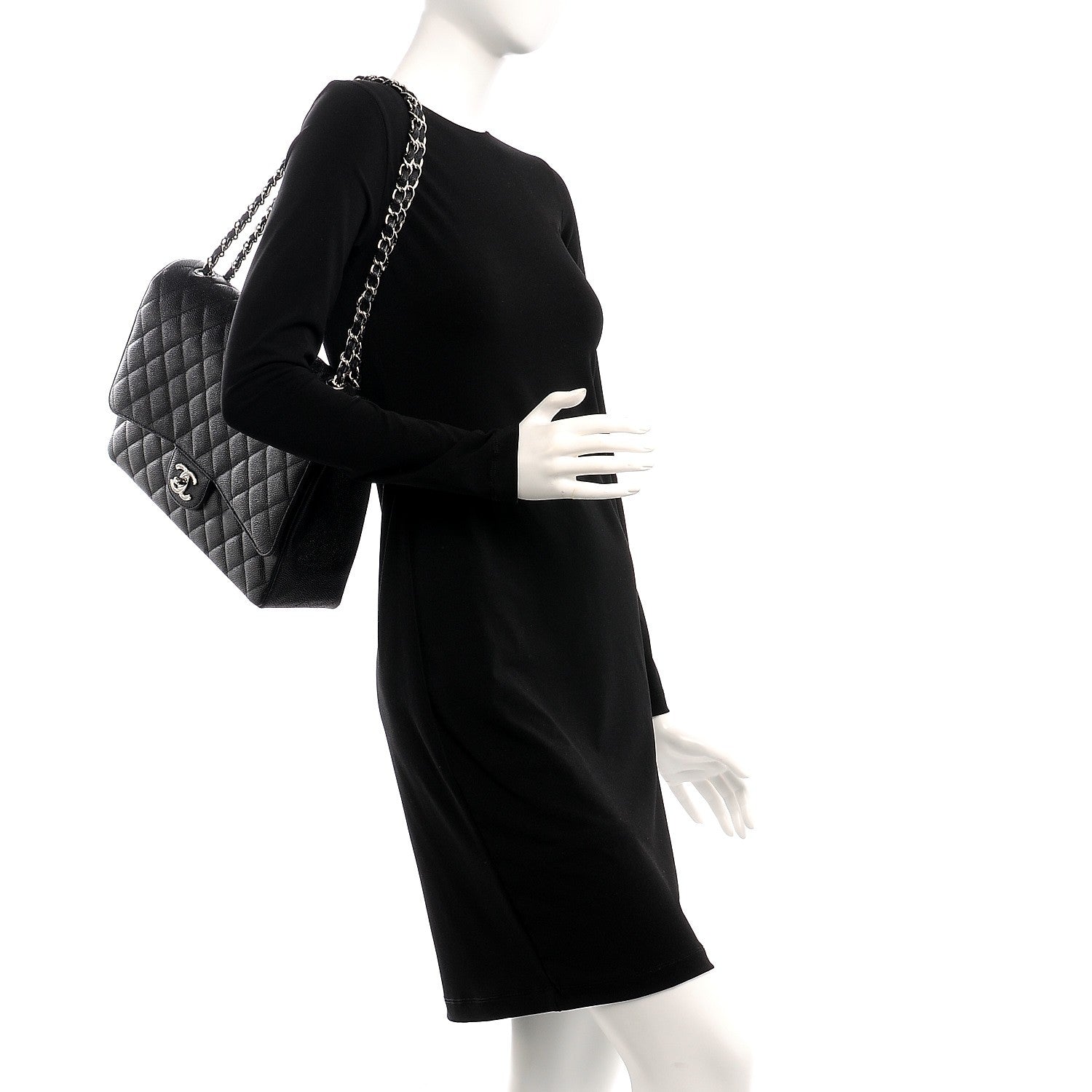 Chanel Caviar Quilted Maxi Double Flap Black 3 of 9
