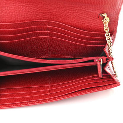 Gucci Dollar Calfskin Petite GG Marmont Wallet Chain Bag Hibiscus Red 5 of 9