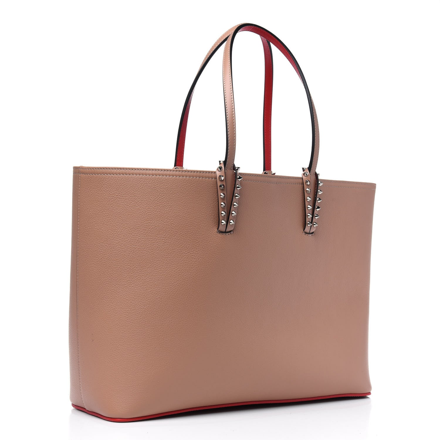 Christian Louboutin Calfskin Spikes East West Cabata Tote Nude 3 of 13