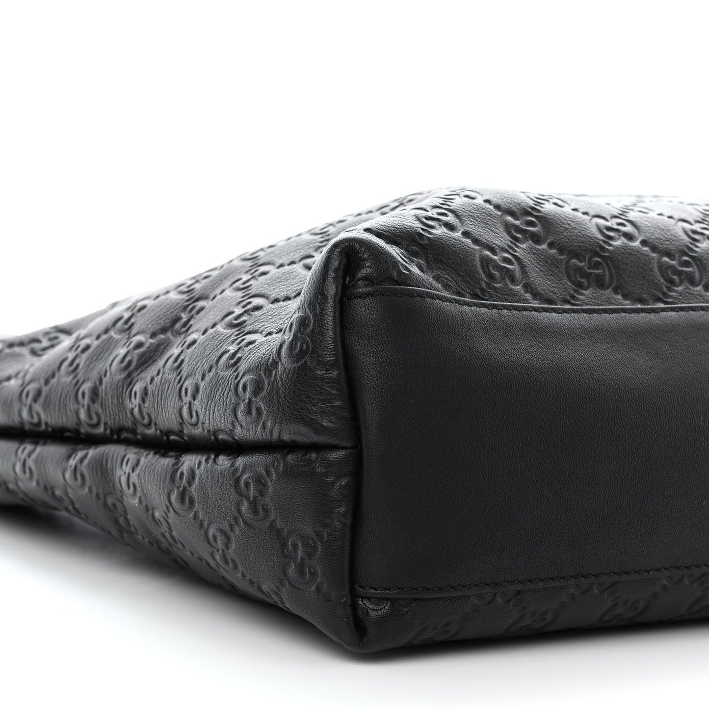 Guccissima Medium Zippered Shopping Tote Black