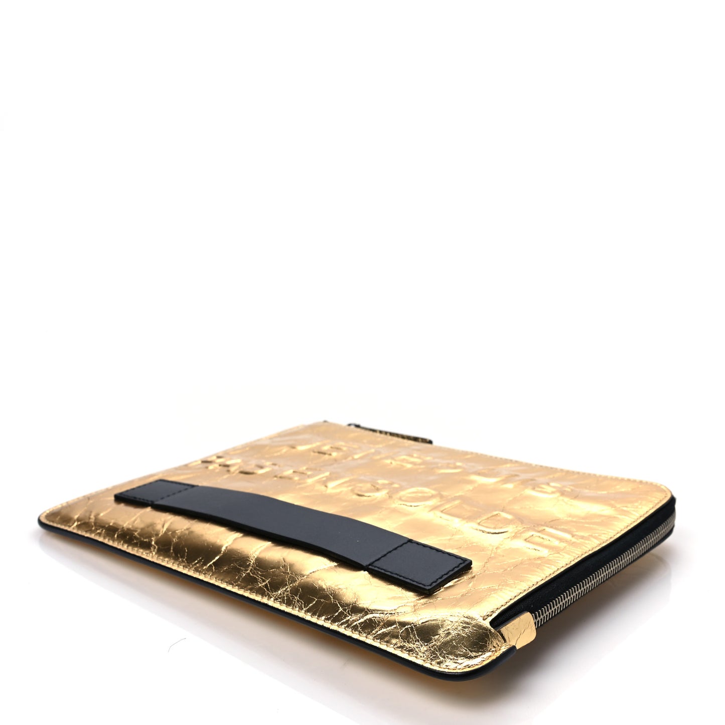 Metallic Lambskin Medium Je Ne Suis Pas En Solde Pouch Clutch Gold