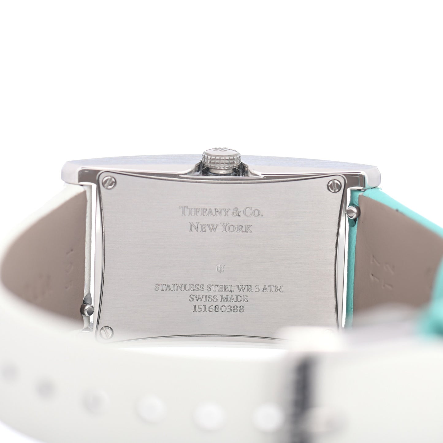 Stainless Steel Calfskin 22mm East West 2-Hand Quartz Watch Tiffany Blue