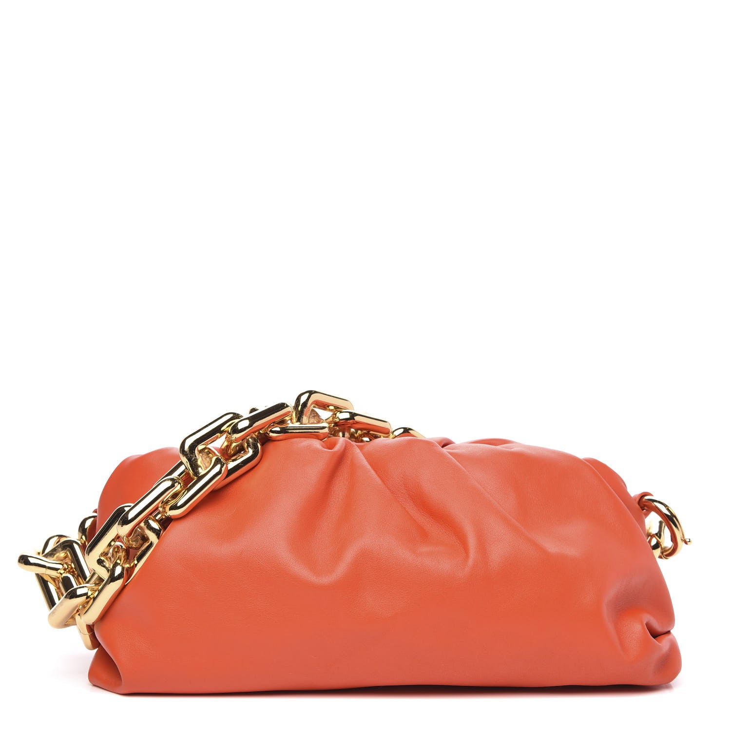 Bottega Veneta Calfskin The Pouch Chain Orange 2 of 9