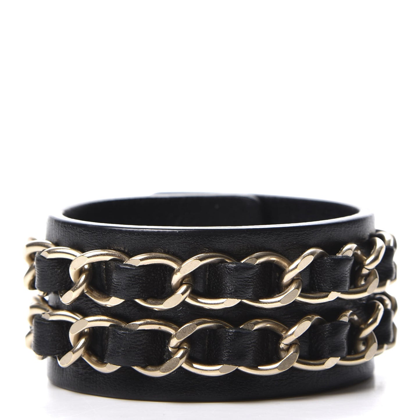 Lambskin CC Chain Turnlock Bracelet M Black
