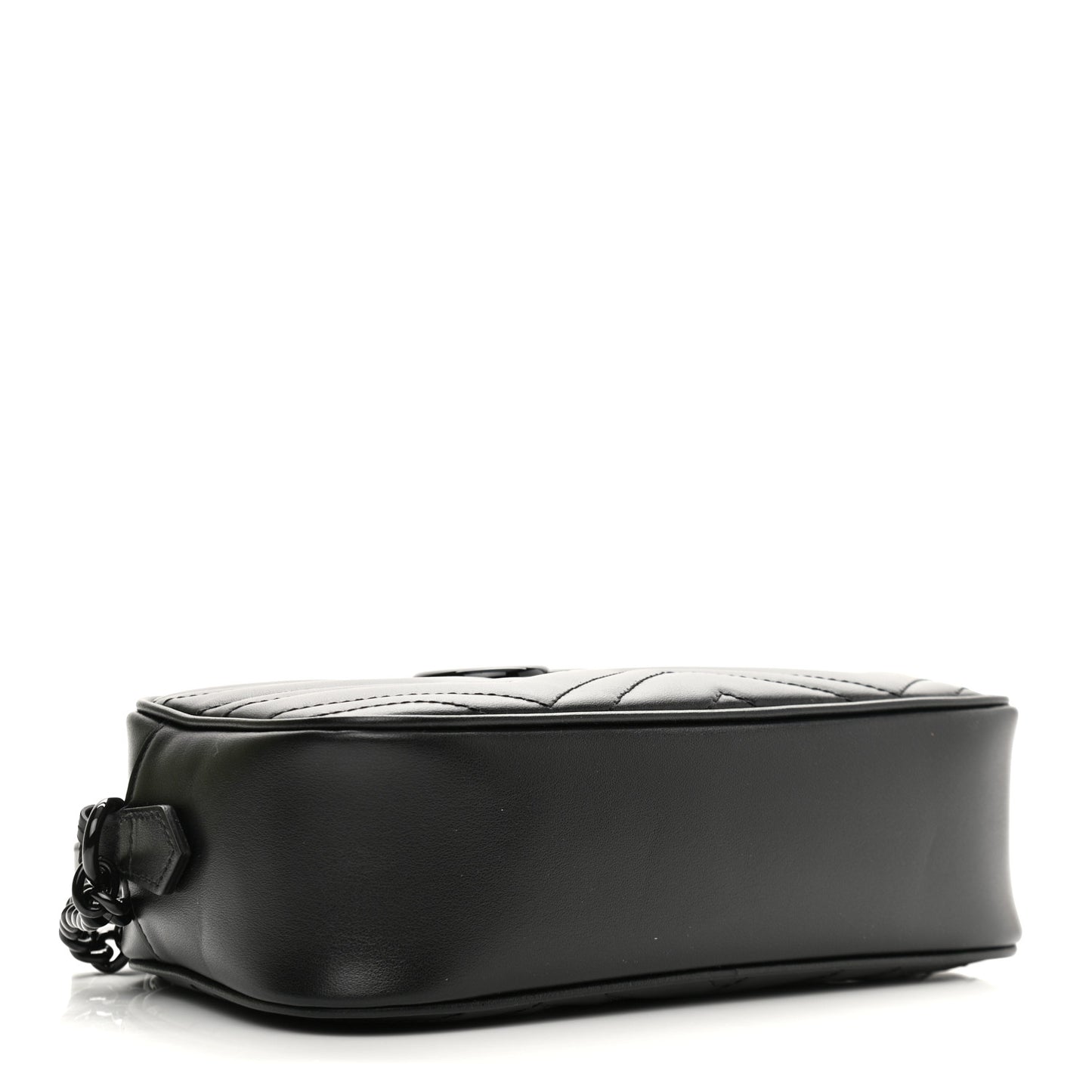 Calfskin Matelasse Monochrome Small GG Marmont Chain Shoulder Bag Black