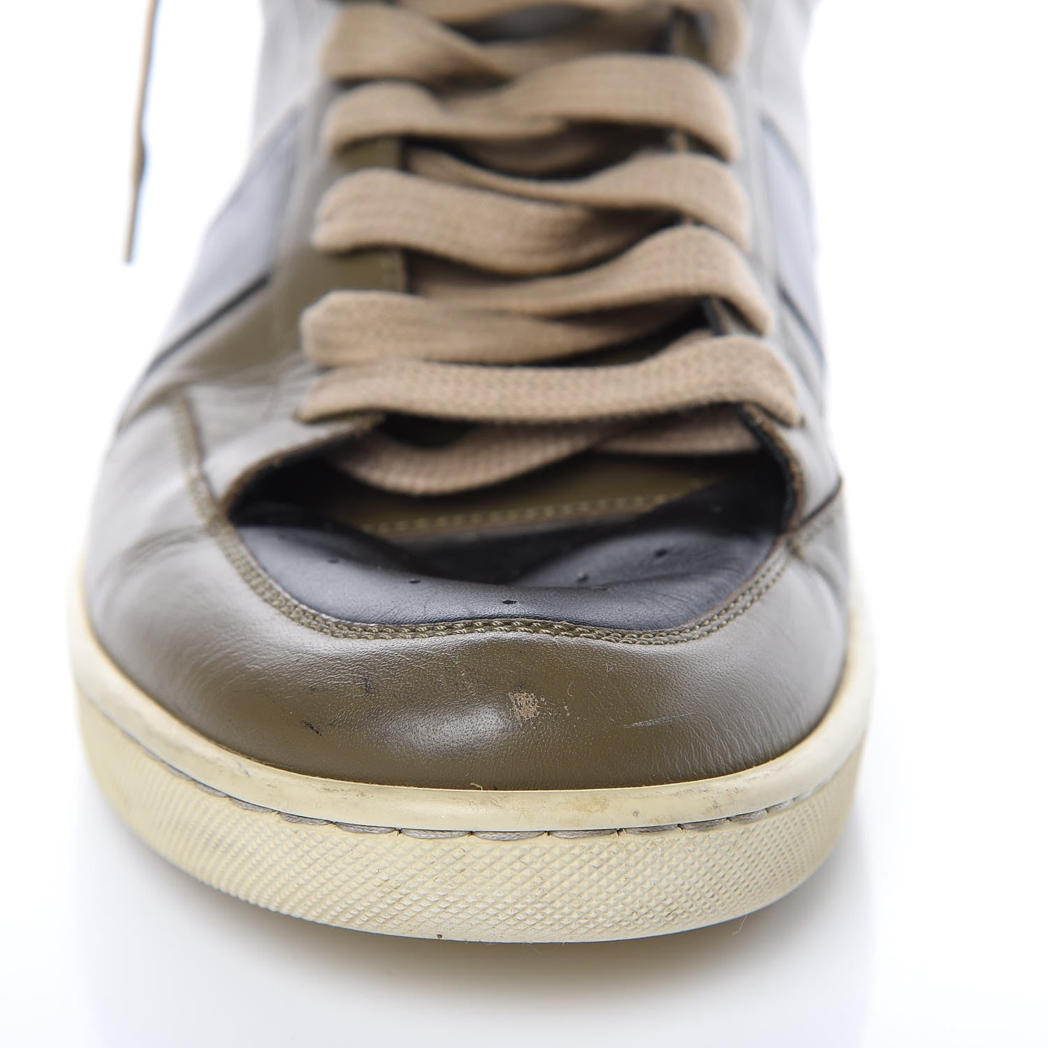 Saint Laurent Calfskin Court Classic SL/10H High Top Sneakers 44 Olive Black 12 of 13