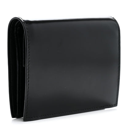 Prada Brushed Calfskin Small Triangle Bi-Fold Wallet Black 3 of 8