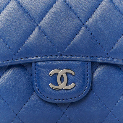 Chanel Lambskin Quilted Small Flap Wallet Blue 9 of 9