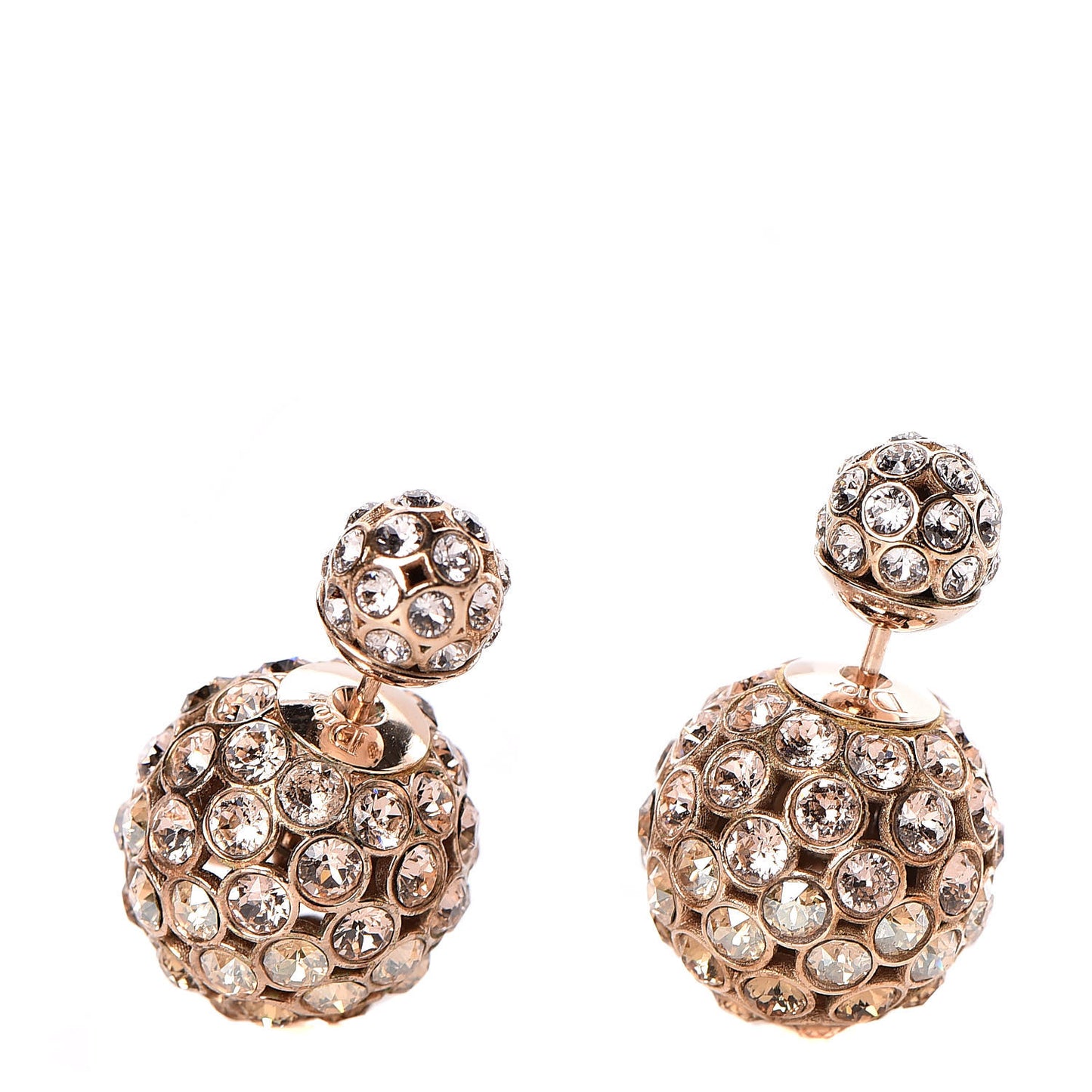 Crystal Mise En Dior Tribal Earrings Light Pink Gold