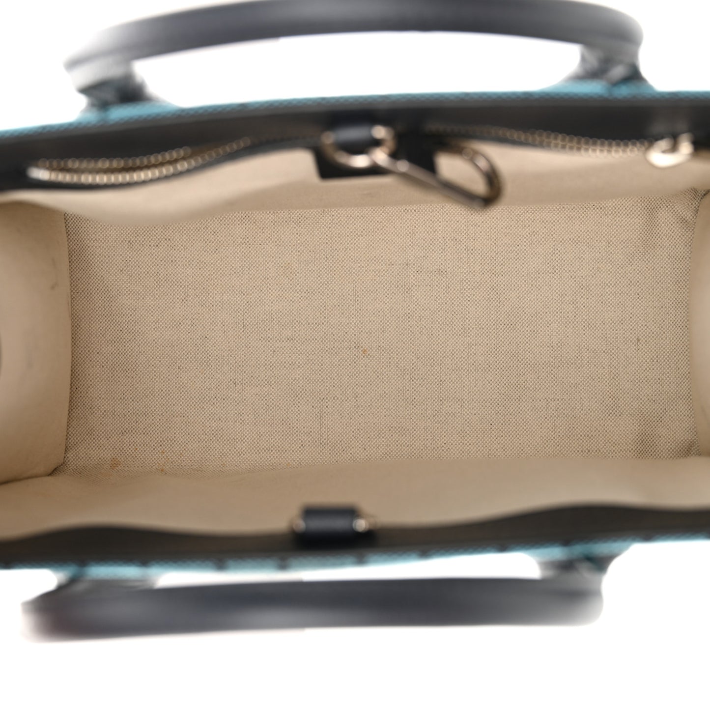 Monogram Multicolor Textured Dollar Calfskin Small Retro Interlocking G Tote Bag Light Blue