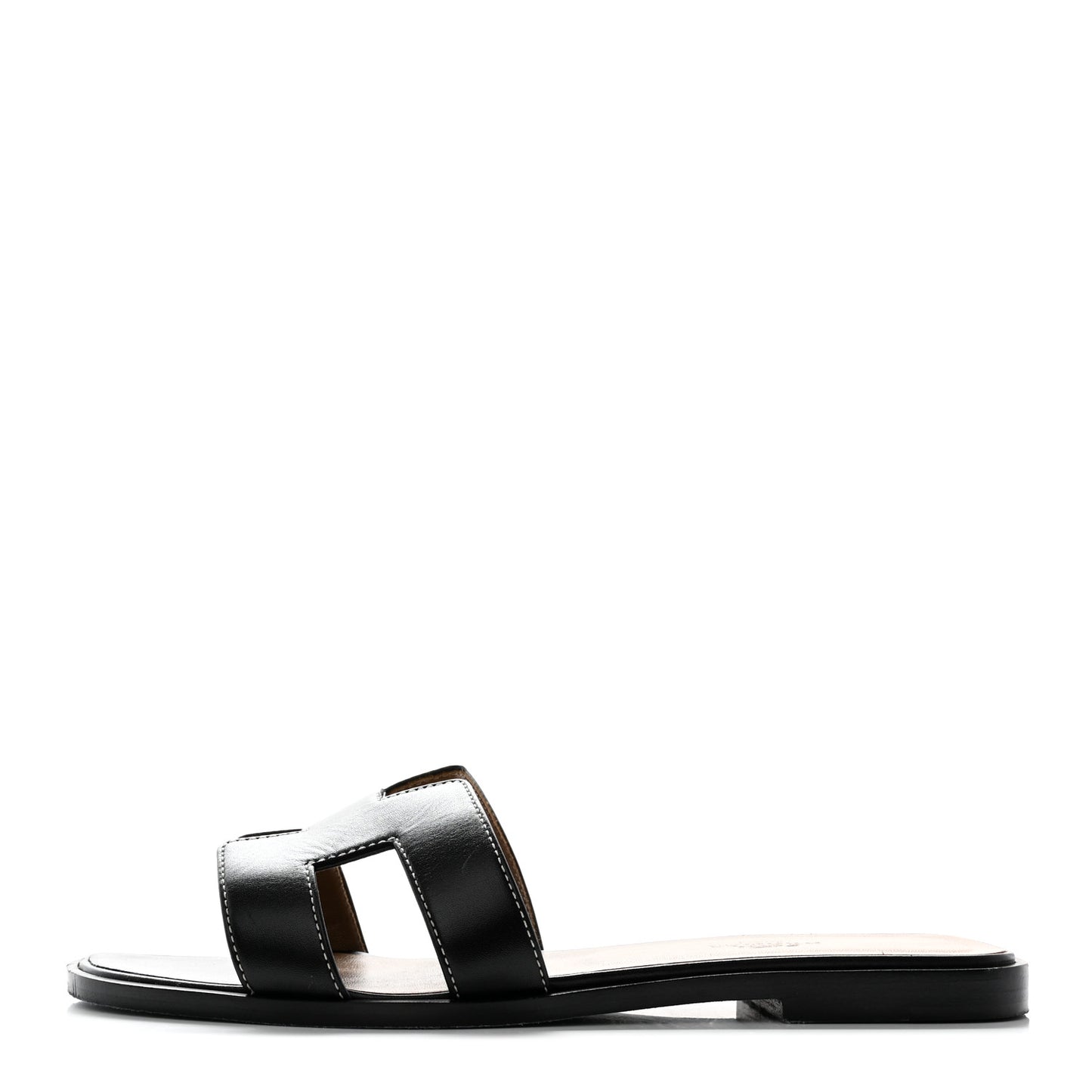 Box Calfskin Oran Sandals 38 Black