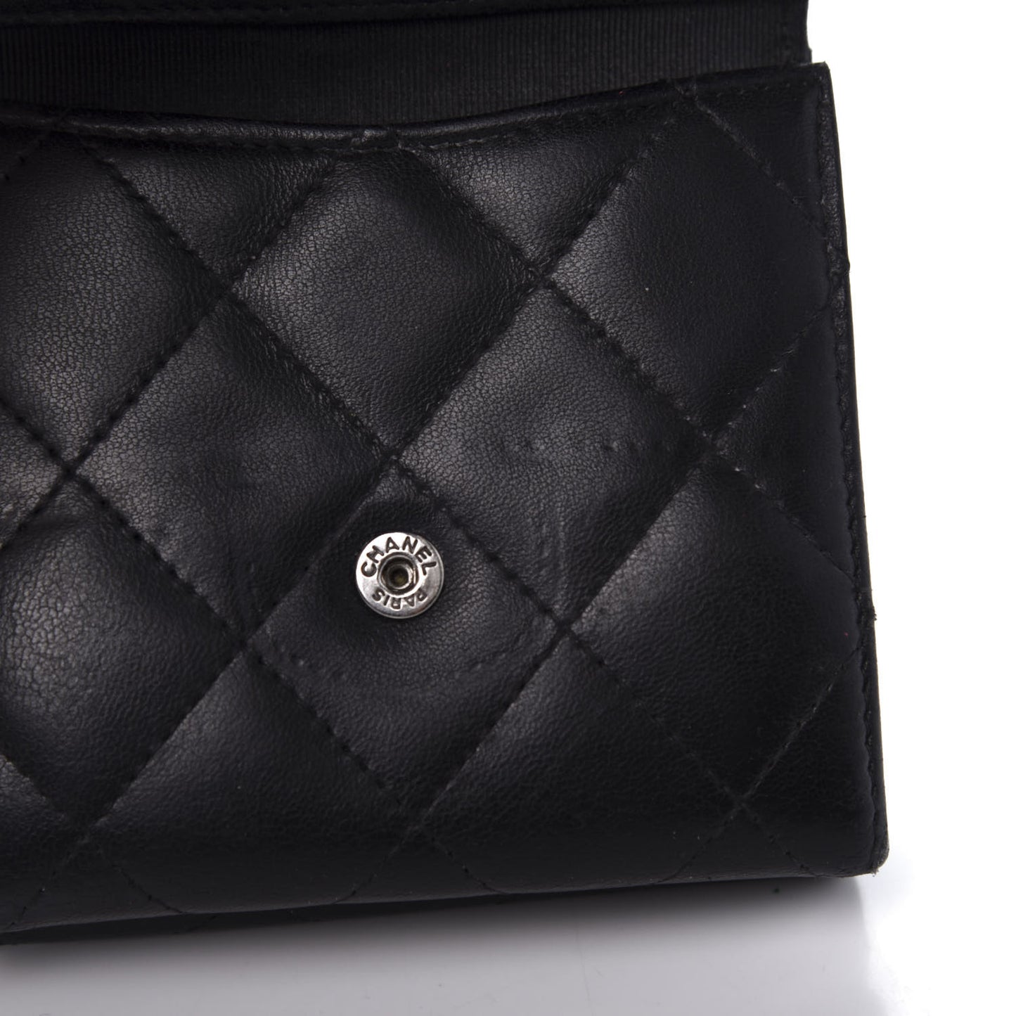 Lambskin Quilted Double Sided Wallet Black