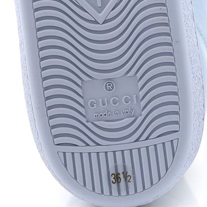 Gucci Calfskin Interlocking G Perforated Womens Ace Sneakers 36.5 Porcelain Light Blue Zaffiro 8 of 9