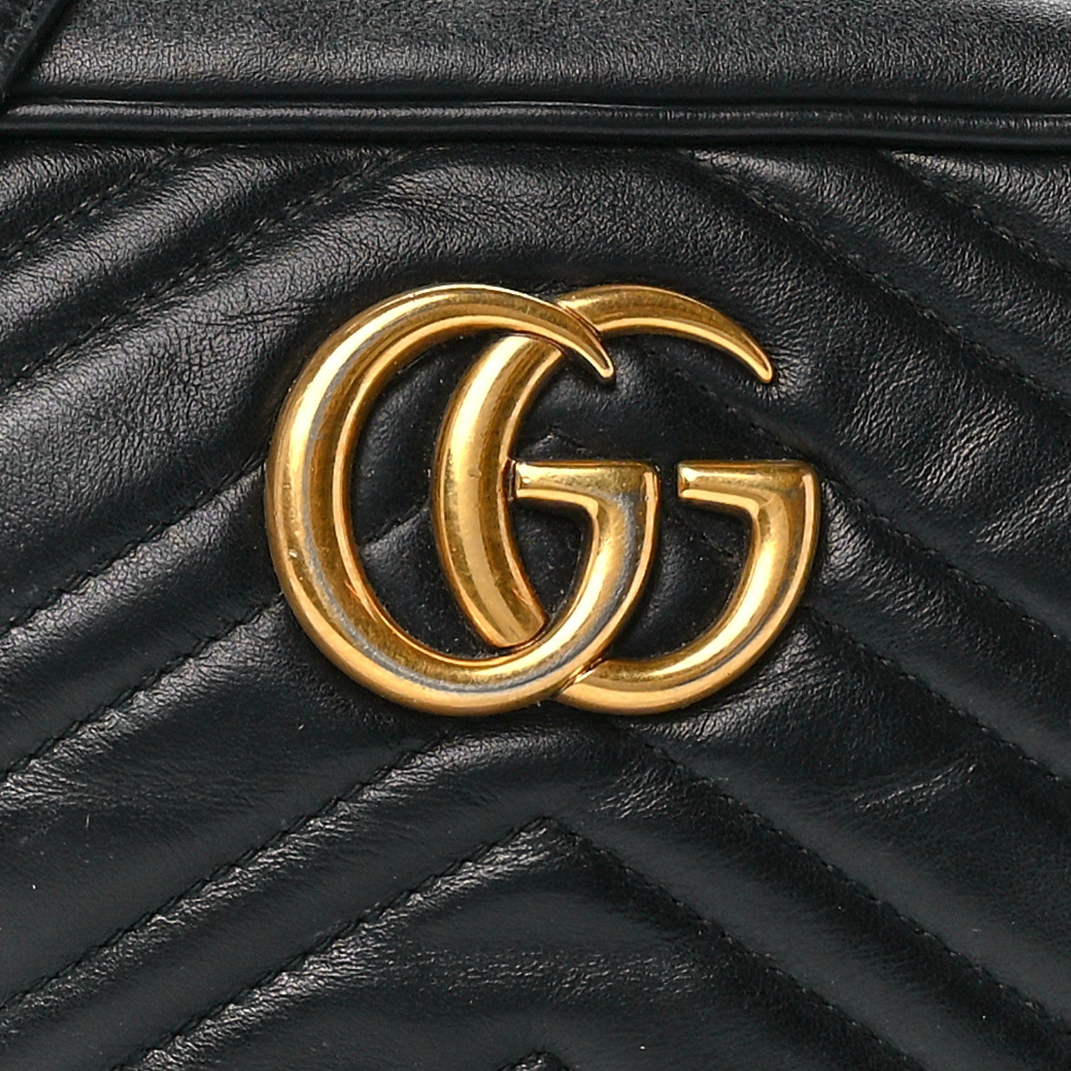 Gucci Calfskin Matelasse Small GG Marmont Chain Shoulder Bag Black 8 of 11