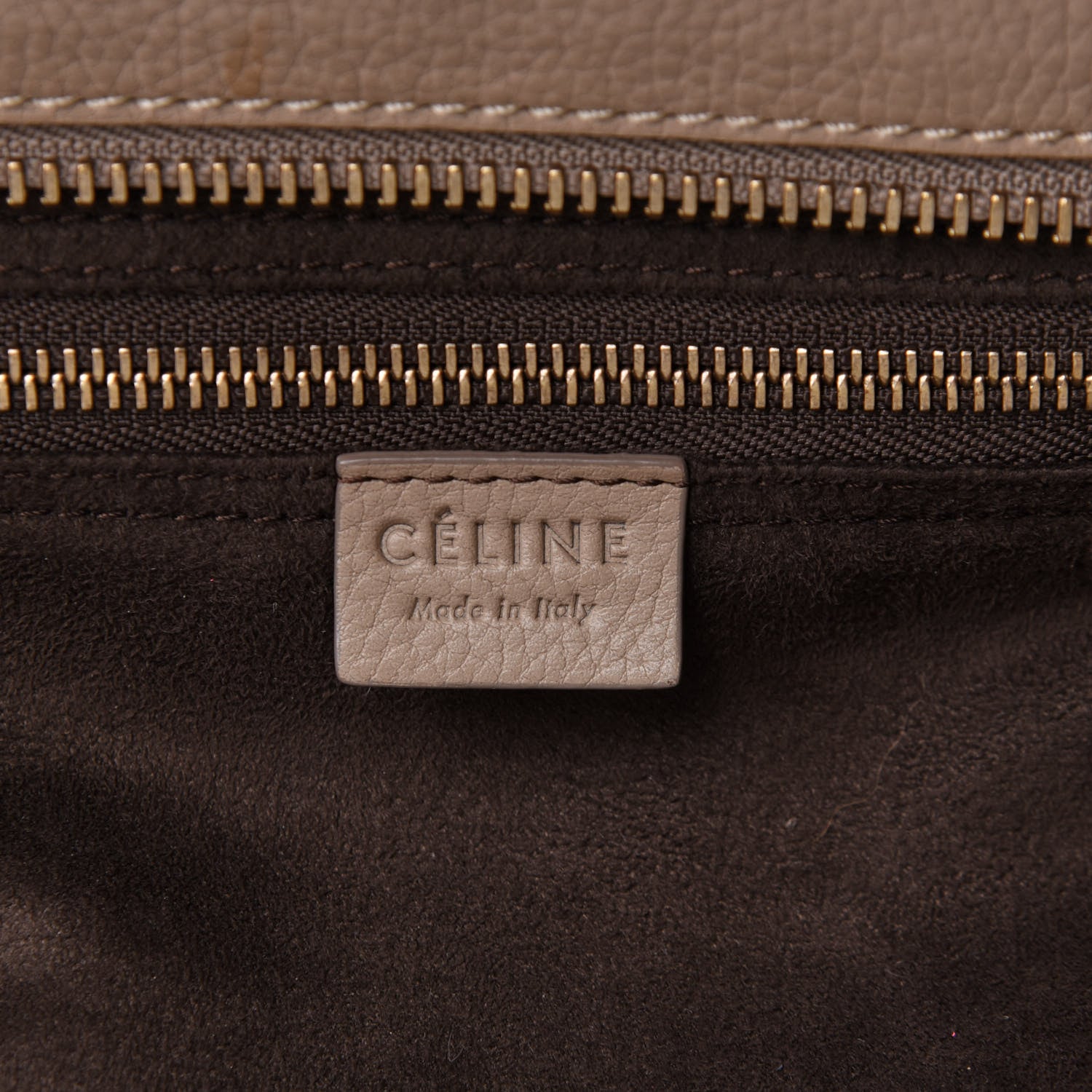 Celine Drummed Calfskin Micro Luggage Souris 6 of 14